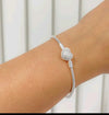 Pulseira Inspiração Pandora Coração Cravejado